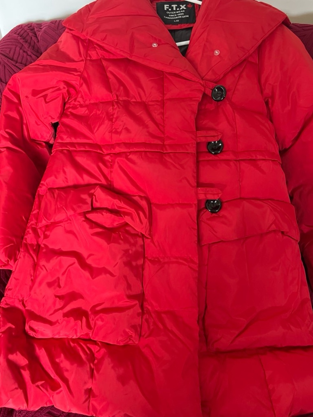 FTX Kids' Bright Red Puffer Jacket with Hood